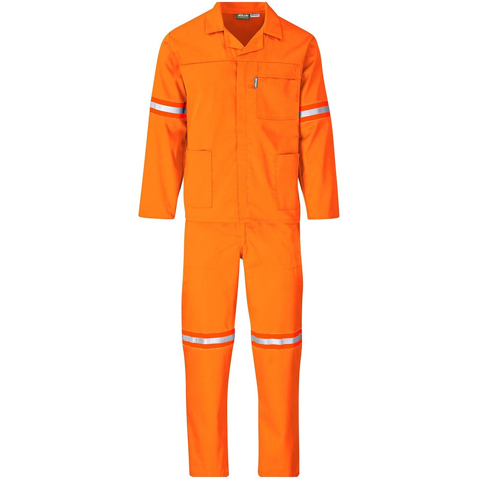 Thumbnail: Trade Polycotton Conti Suit - Reflective Arms & Legs - Orange Tape