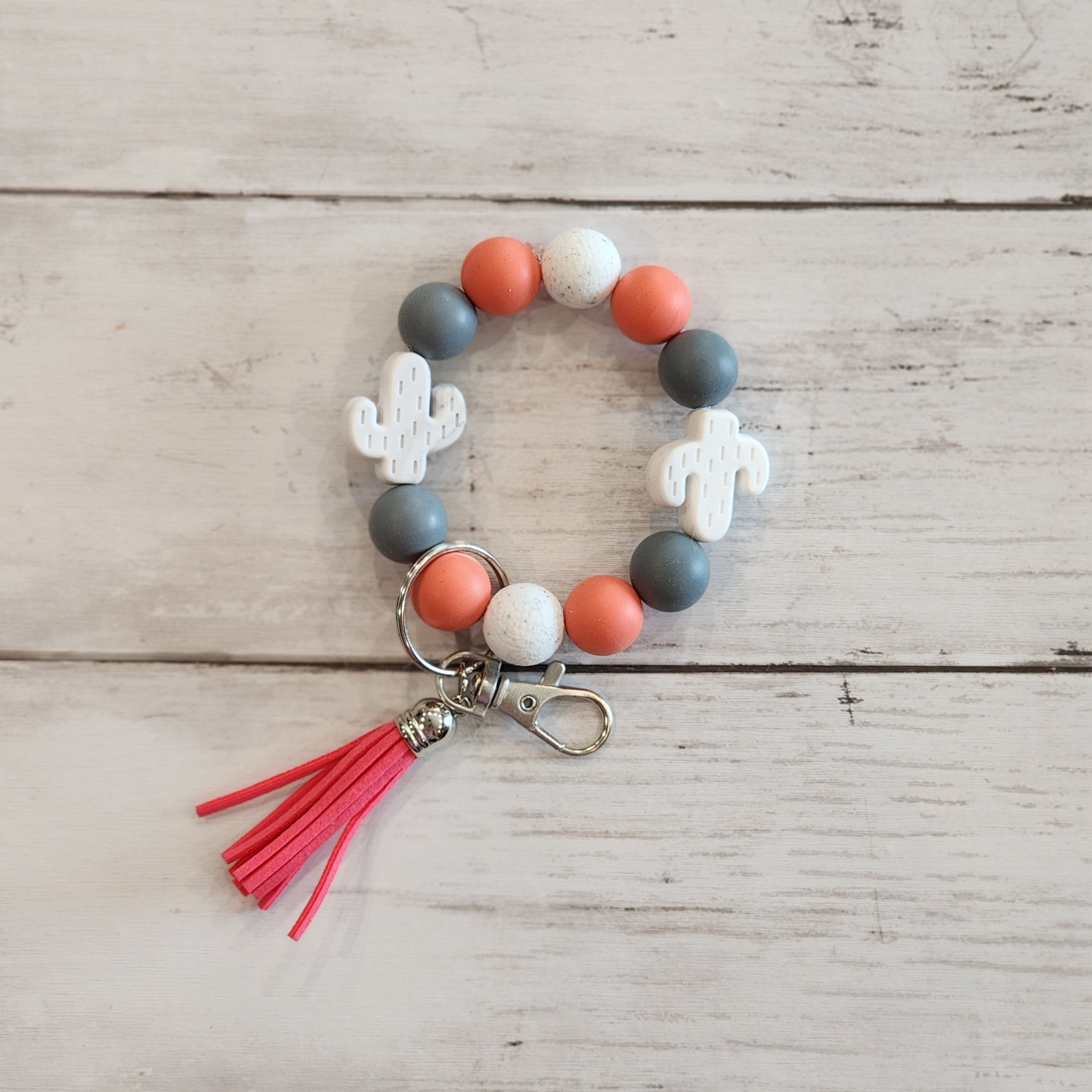 Coral Cactus Wristlet