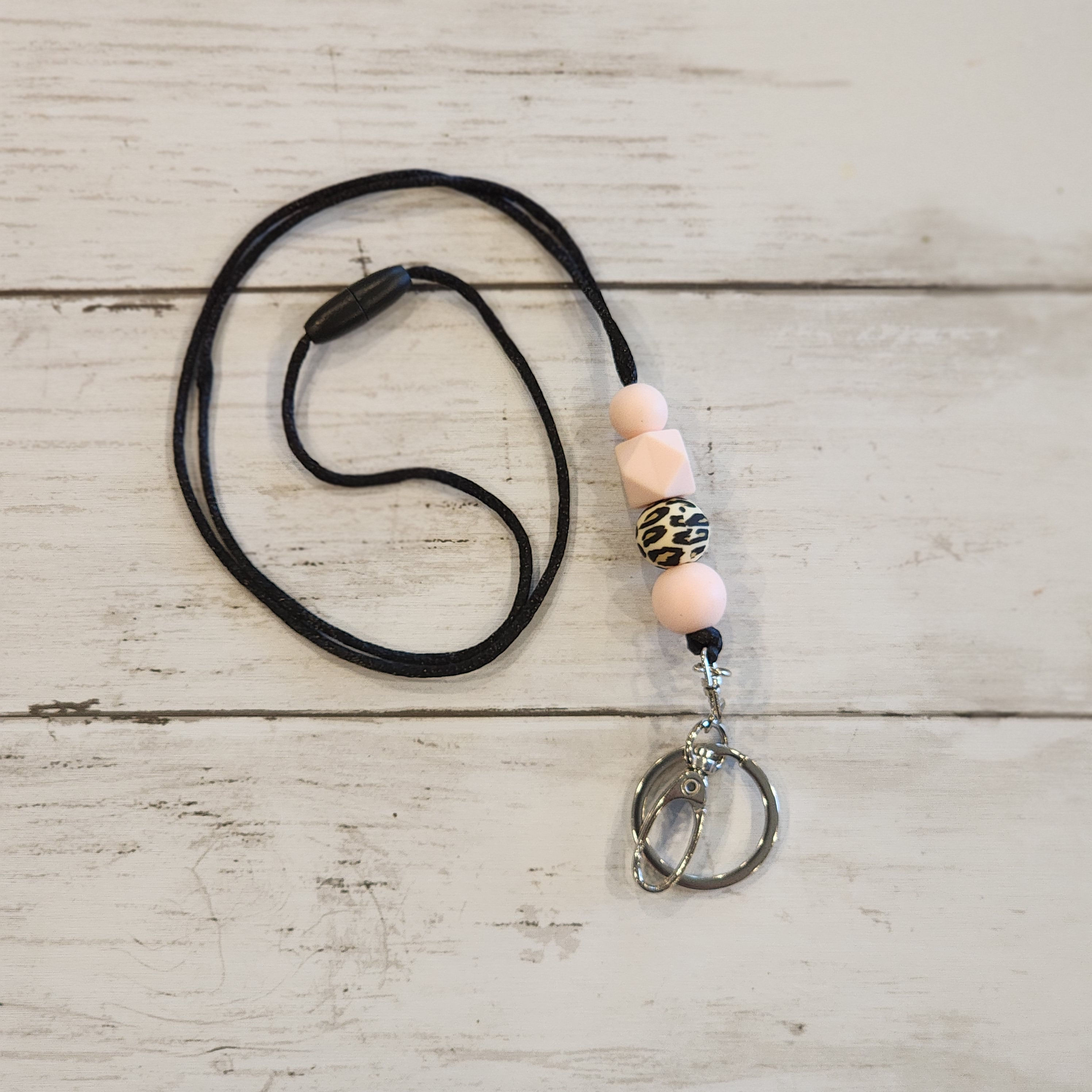 Pink Leopard Lanyard