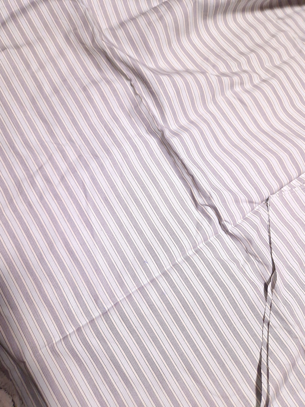 Thumbnail: Blue Grey Stripe Cotton Shirting Remnant 