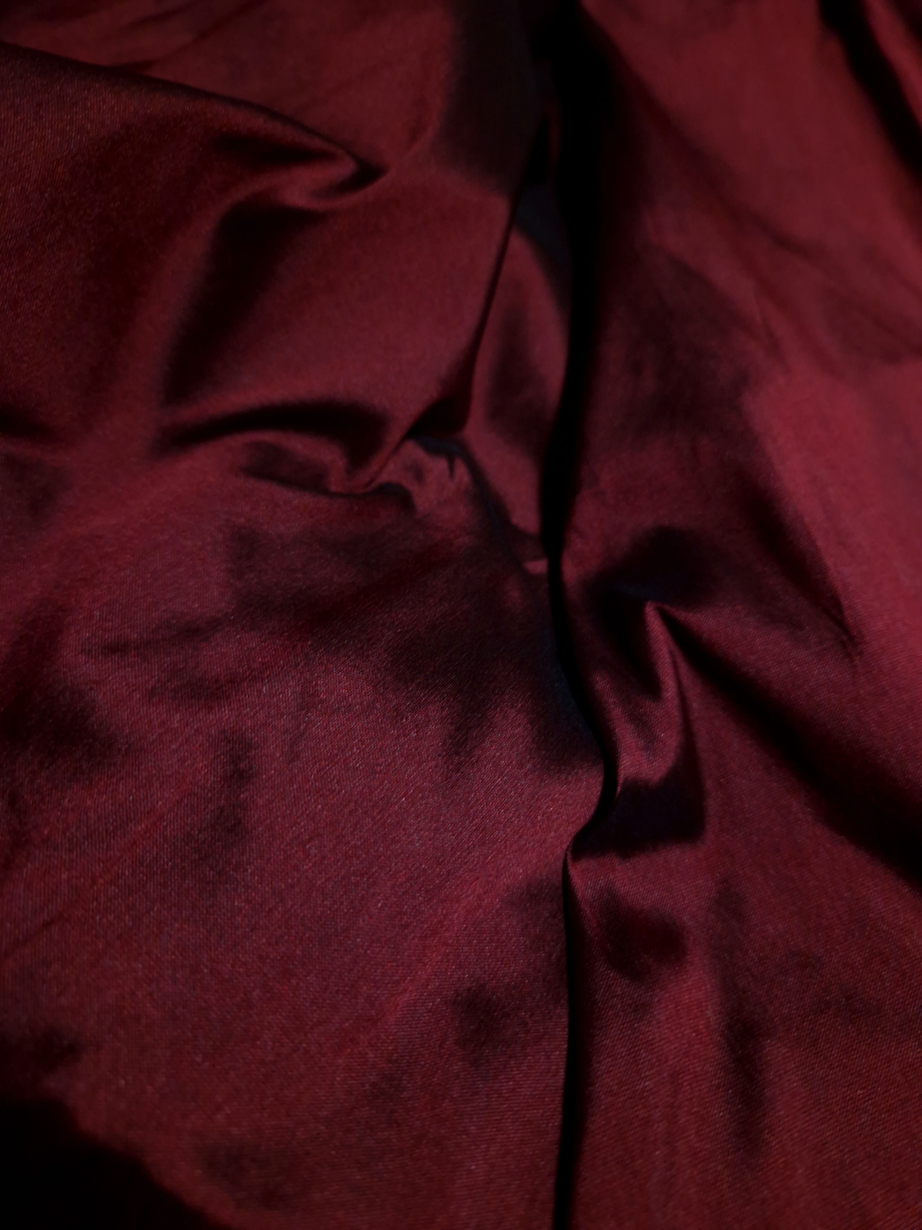 Burgundy Faux Silk Taffeta