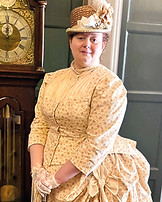 1880s cotton bustle dress