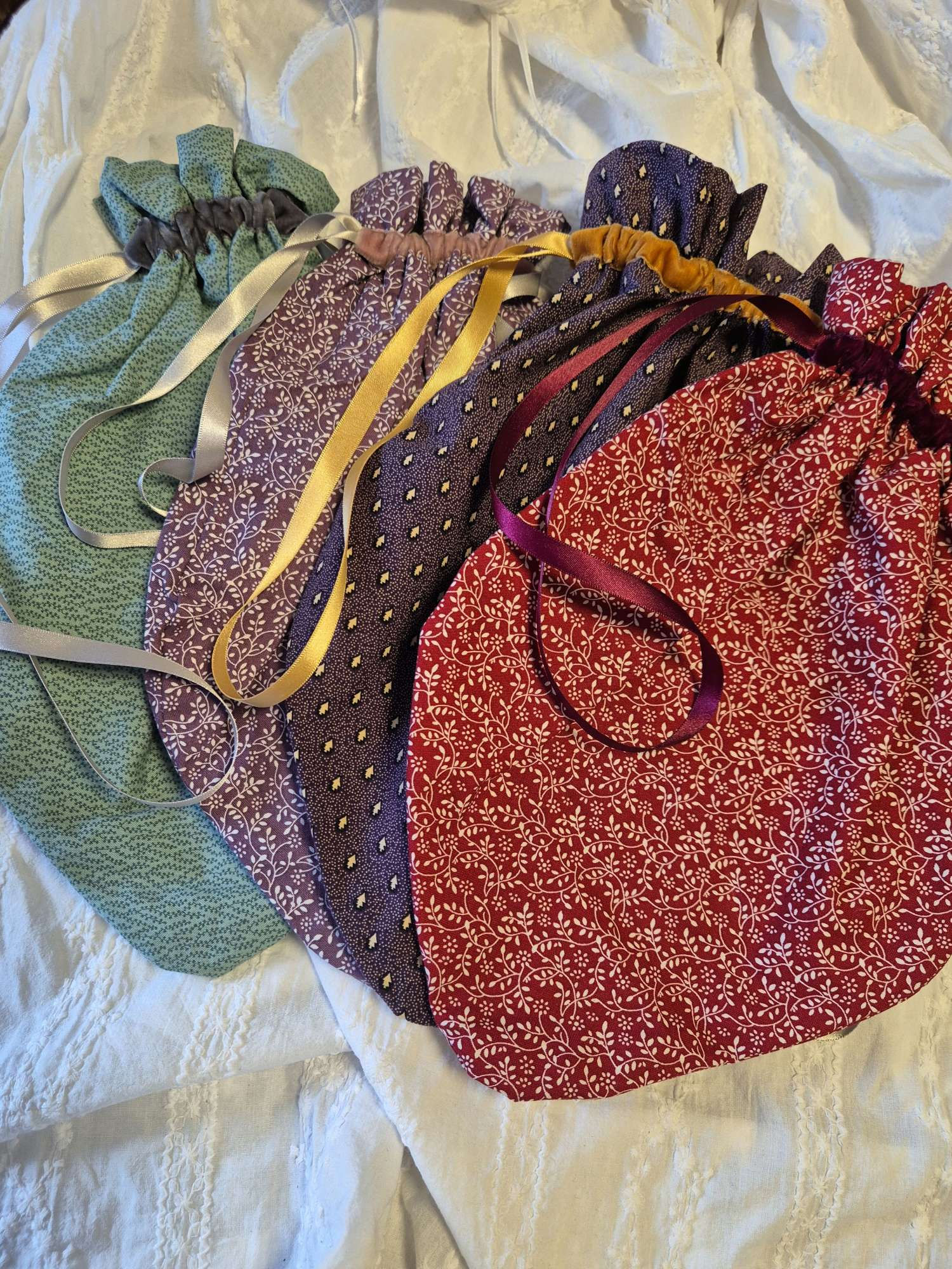 Regency Cotton Reticule Drawstring Bag