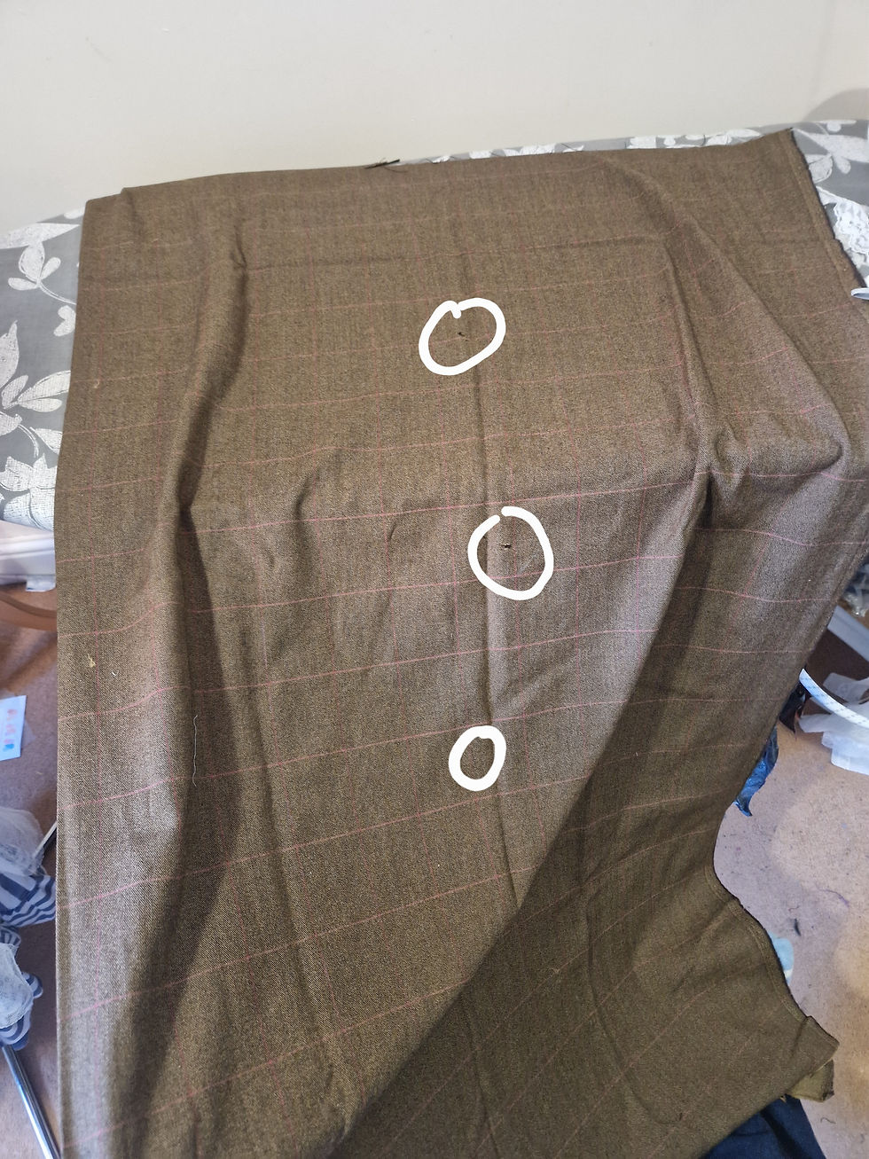 Thumbnail: Checked Khaki Wool Remnant