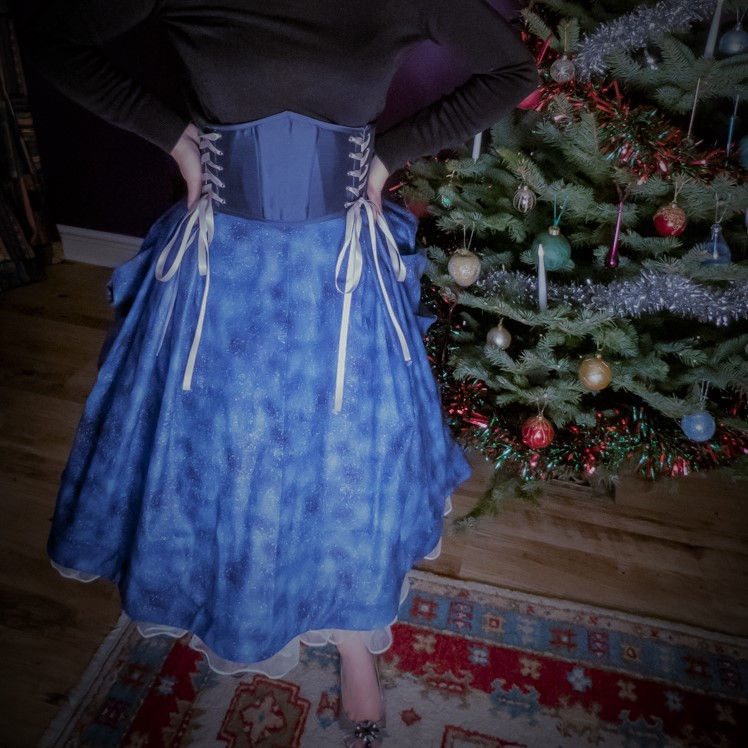 Thumbnail:  Night Sky Blue Bustle Skirt 28"