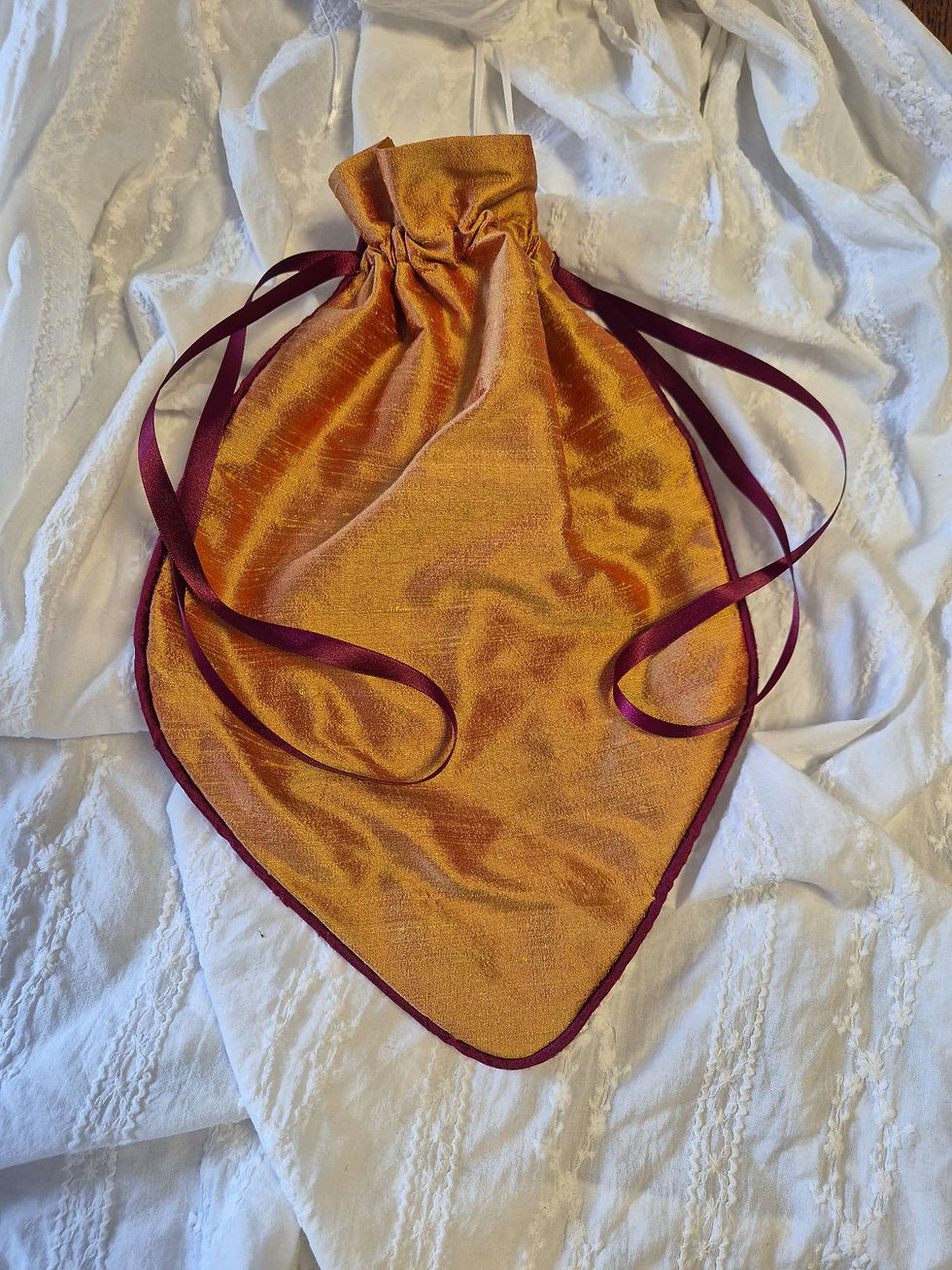 Thumbnail: Regency Silk Reticule Drawstring Bag