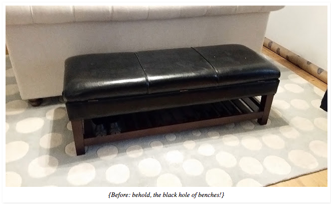 DIY: Upholstered bench with nailhead trim