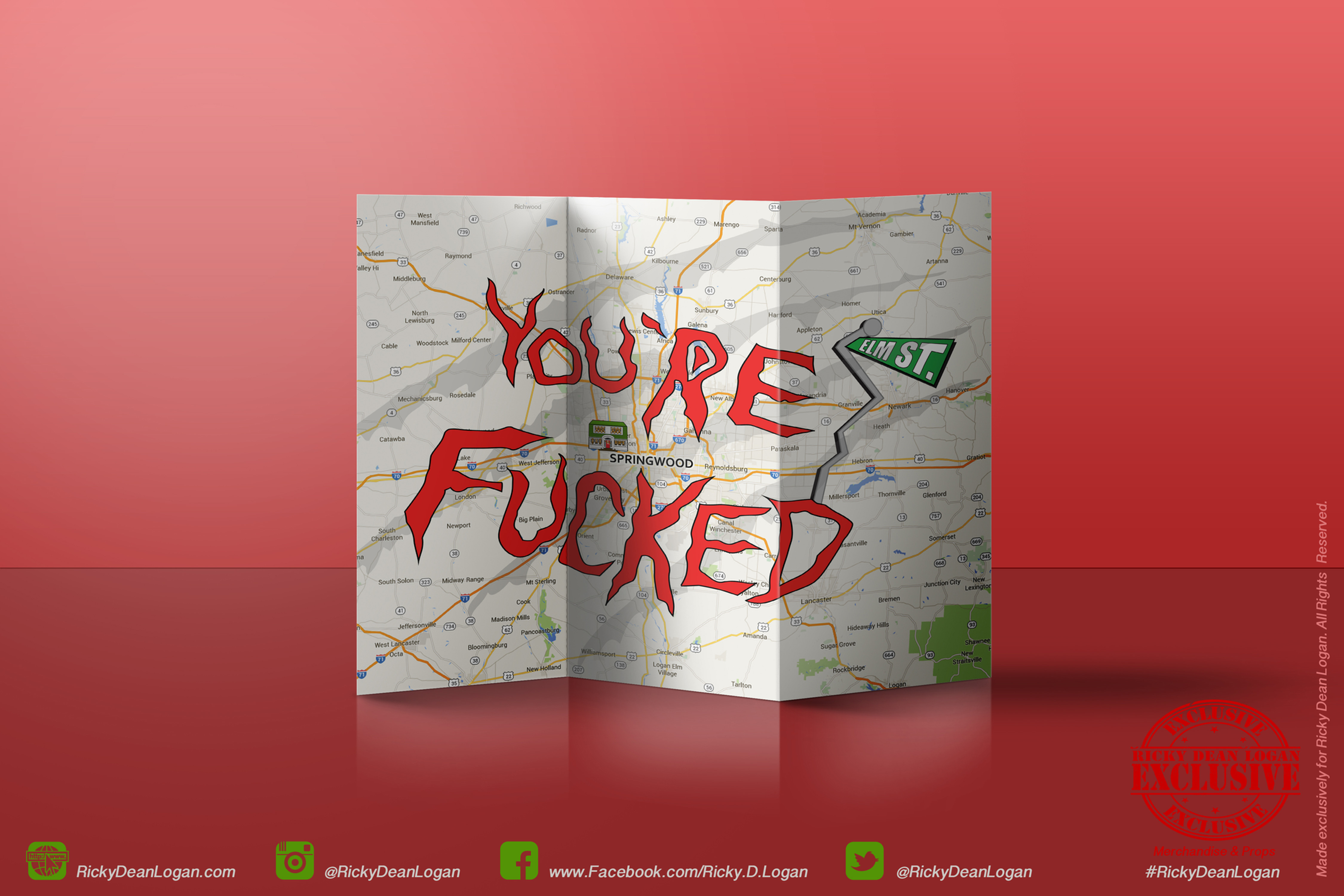 YOU'RE FUCKED FOLDING MAP (actual brochure size)