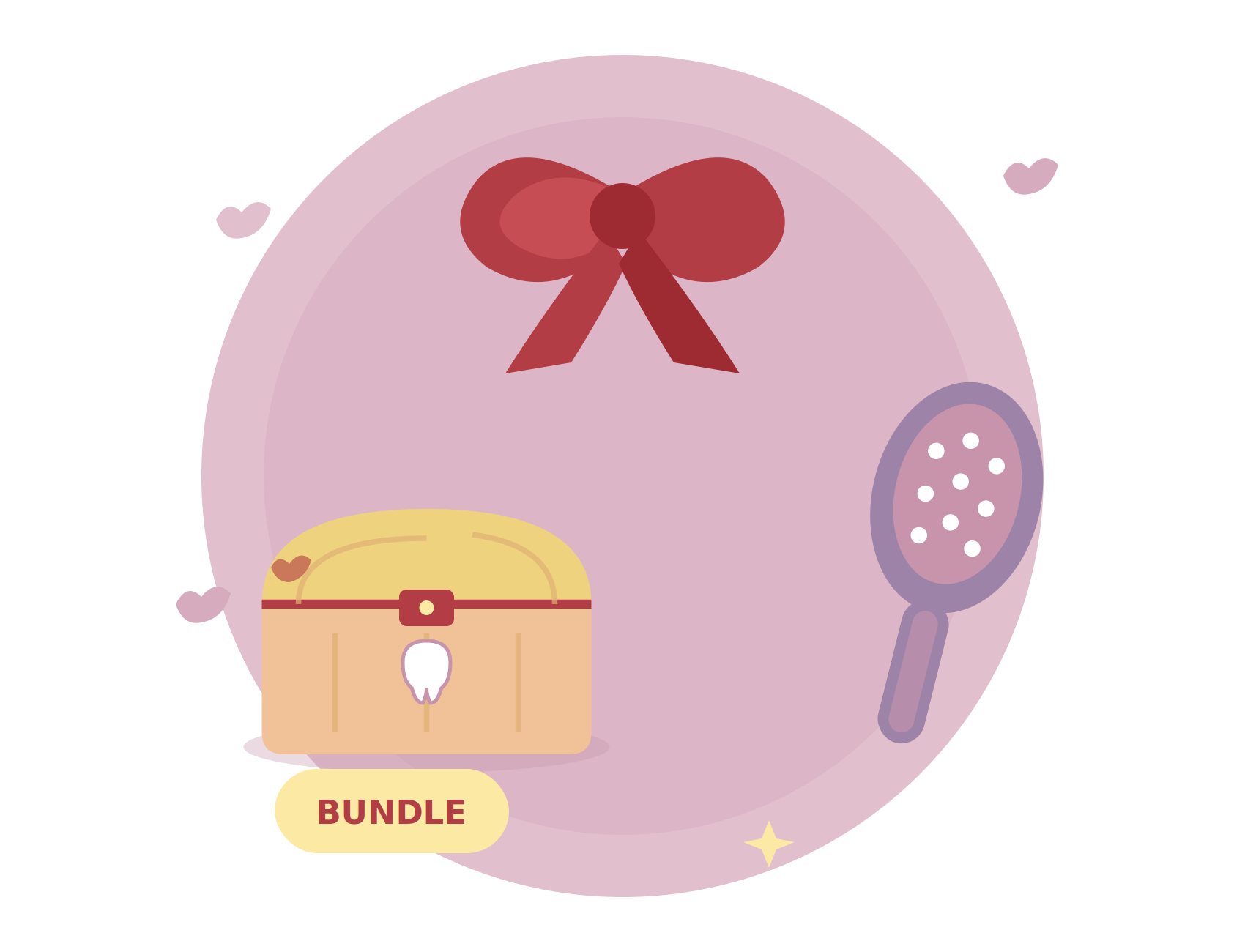 Red Bow + Tooth Fairy Box + Brush - Bundle Mica - Online-Only