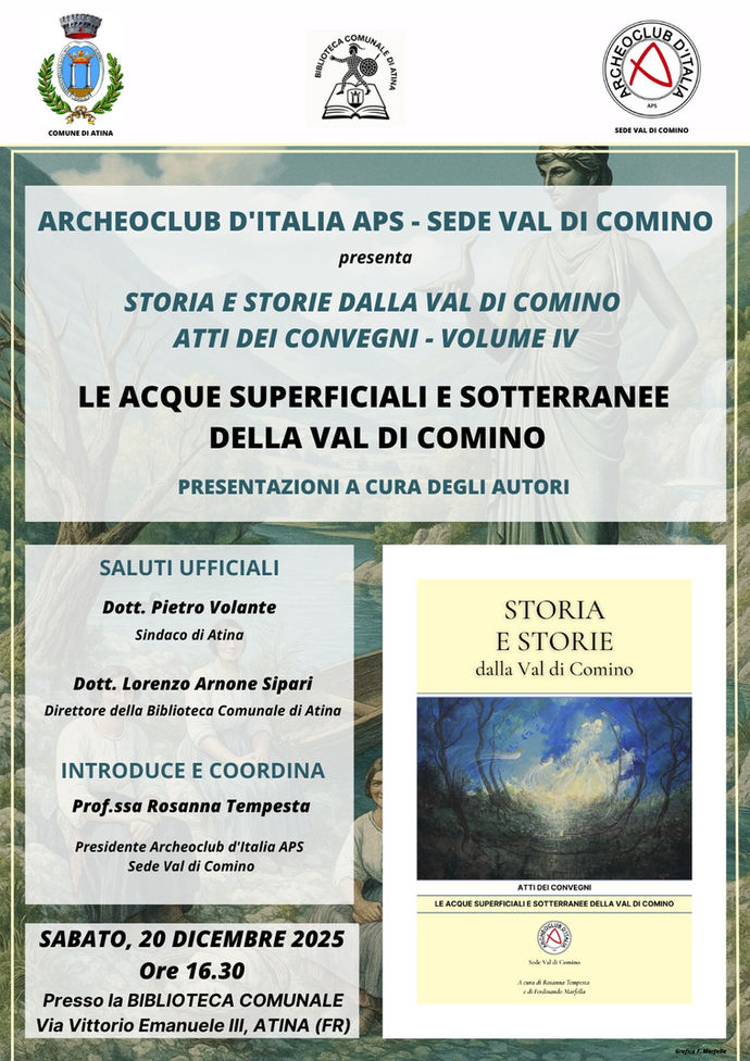 Presentazione degli Atti sui Convegni intitolati Le acque superficiali e sotterranee della Val di Comino