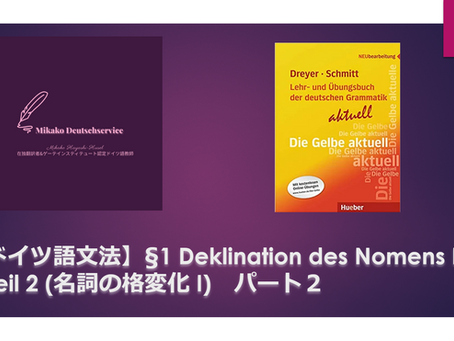 【ドイツ語文法】§1 Deklination des Nomens I - Teil 2 (名詞の格変化 I パート2)