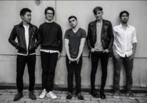 Gao, a freshman at Columbia University, poses with his new band, EVELINE. Provided By Zibo Gao