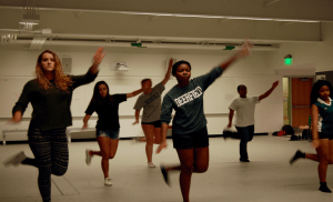 Step Team diligently rehearses their repertoire in the acting lab. Credit: Roopa Venkatraman