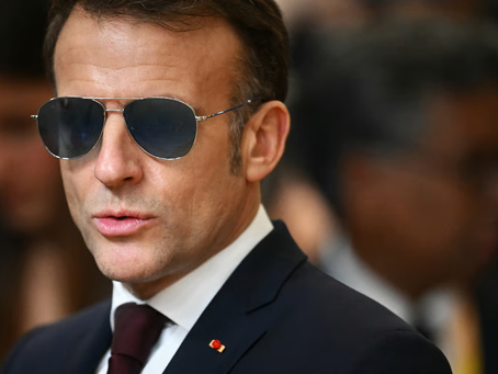 French President Emmanuel Macron delivering a speech to EU leaders in Alden Biesen, Belgium, emphasizing Europe's need to become a global geopolitical power.