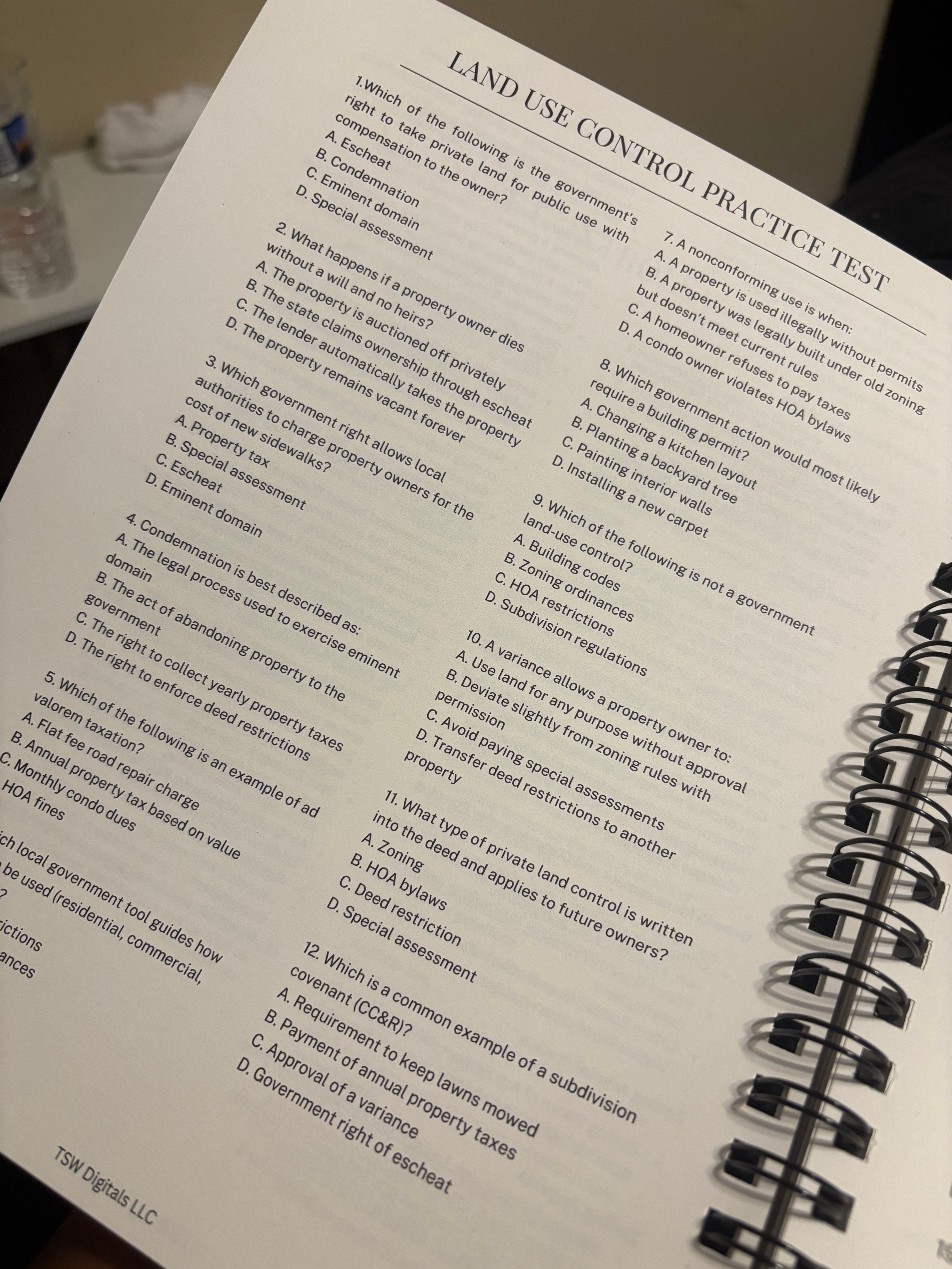 NATIONAL Portion Exam Practice Questions