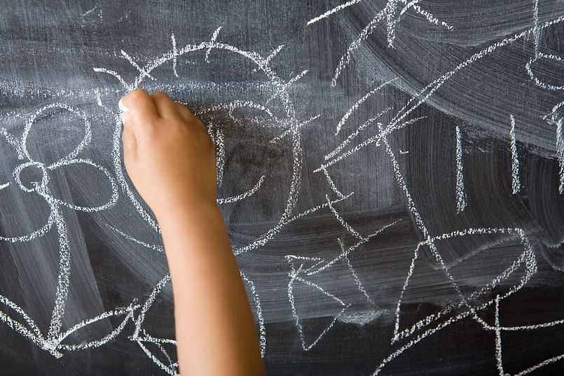 Child Drawing Chalkboard