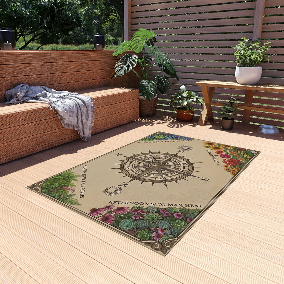 Thumbnail: Compass Garden Outdoor Rug — Planting Guide Doormat for Patio & Porch