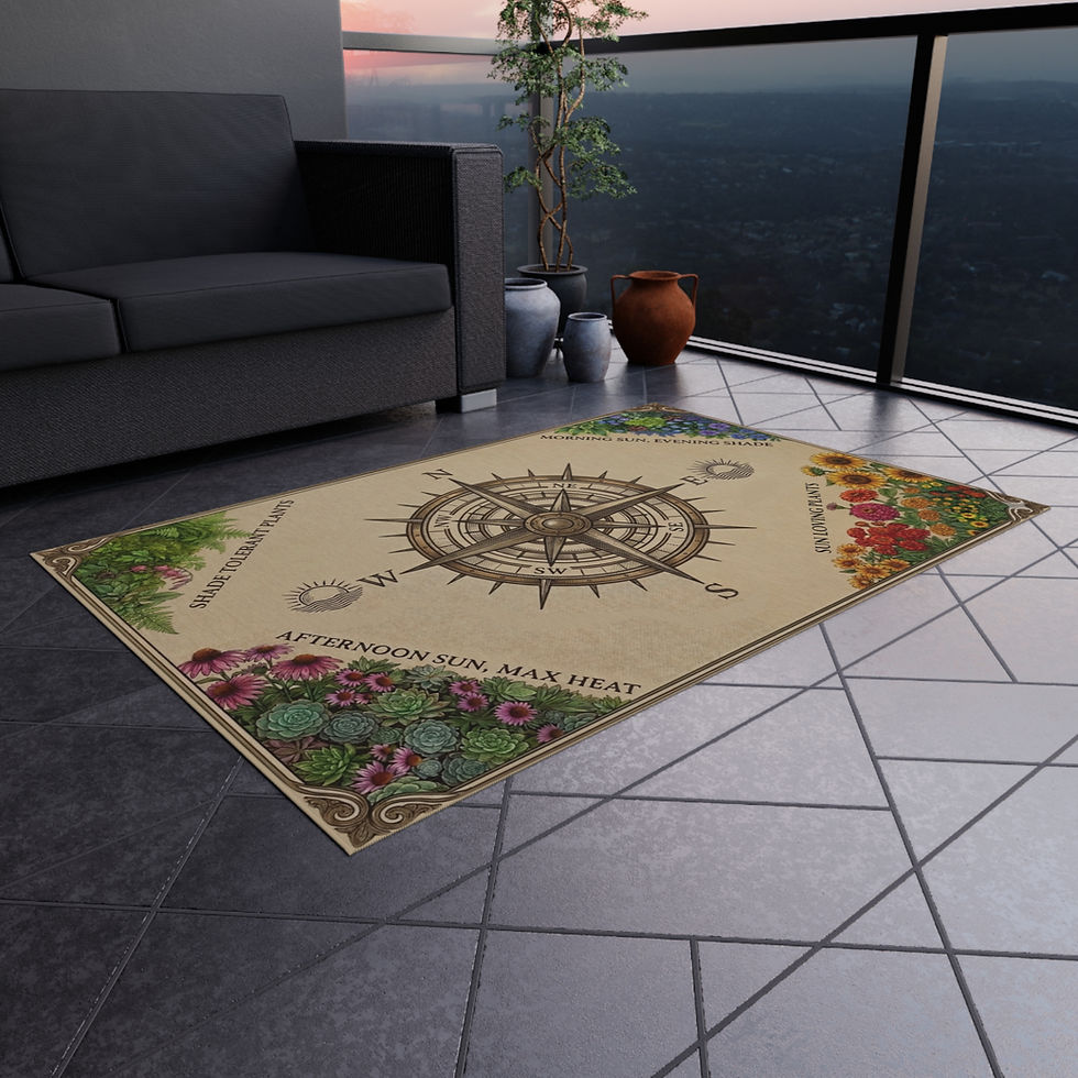Thumbnail: Compass Garden Outdoor Rug — Planting Guide Doormat for Patio & Porch