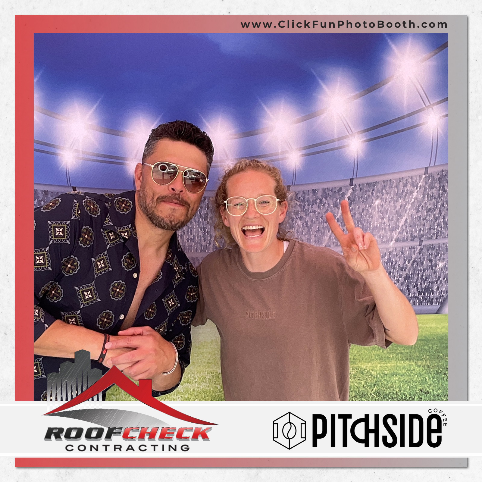 Drop off Photo Booth - ROOFCHECK CONTRACTING - PITCHSIDE COFFEE BRANDED