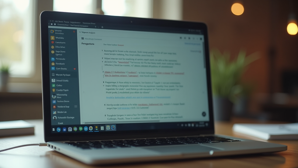 Eye-level view of a laptop screen showing an online English lesson