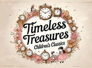 Celebrating classic children's literature, this enchanting illustration captures the essence of timeless stories, including cherished Indian tales, amid a whimsical floral and clock design.