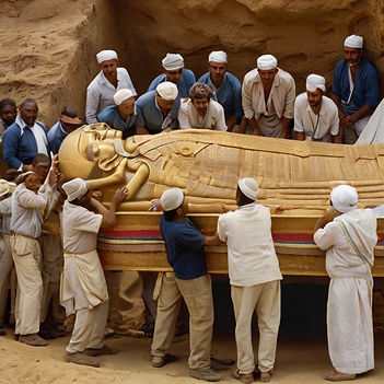 King Tut Being Taken to the CT Scanner