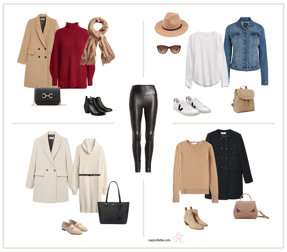 4 ways to wear faux leather leggings capsullette