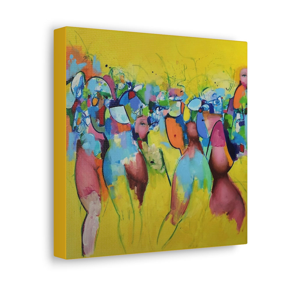 Miniatura: "Yellow Rhythm" Canvas Gallery Wrap