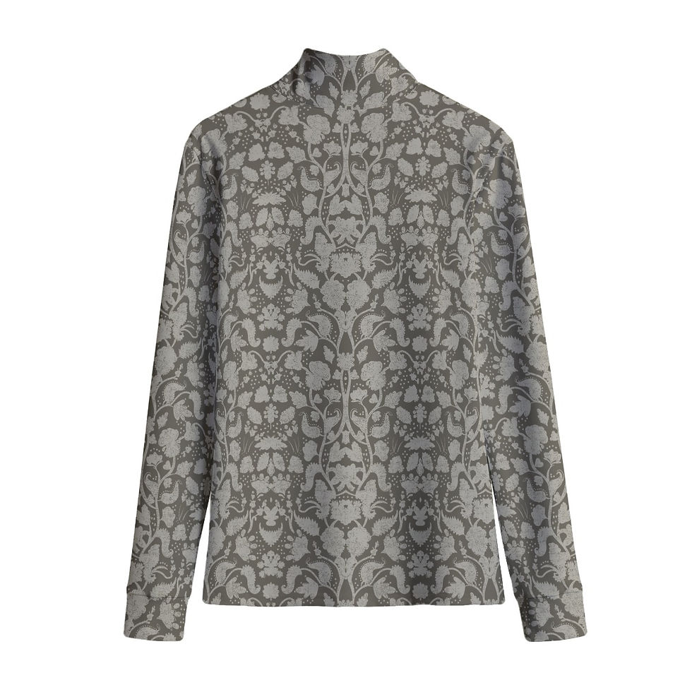 Thumbnail: Women's Griege Damask 1/4 Zip Riding Shirt