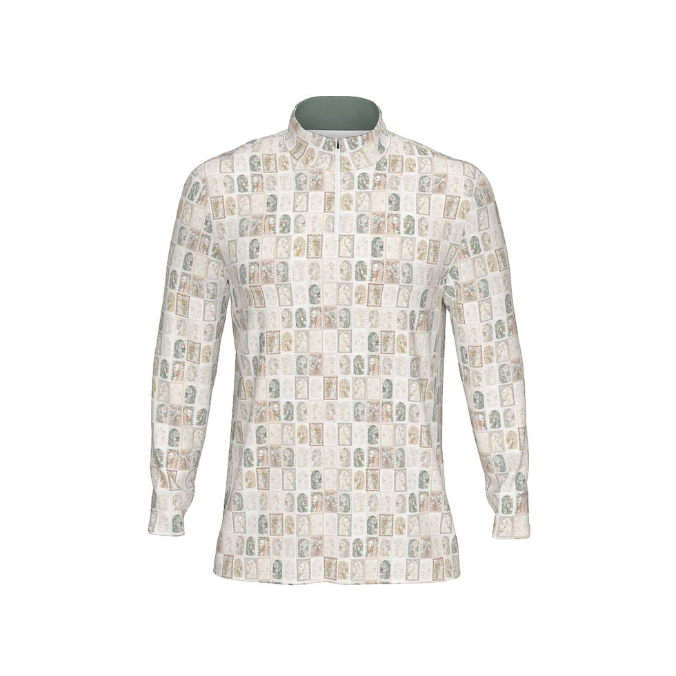 Thumbnail: Men's Horse Stamp 1/4 Zip Riding Shirt