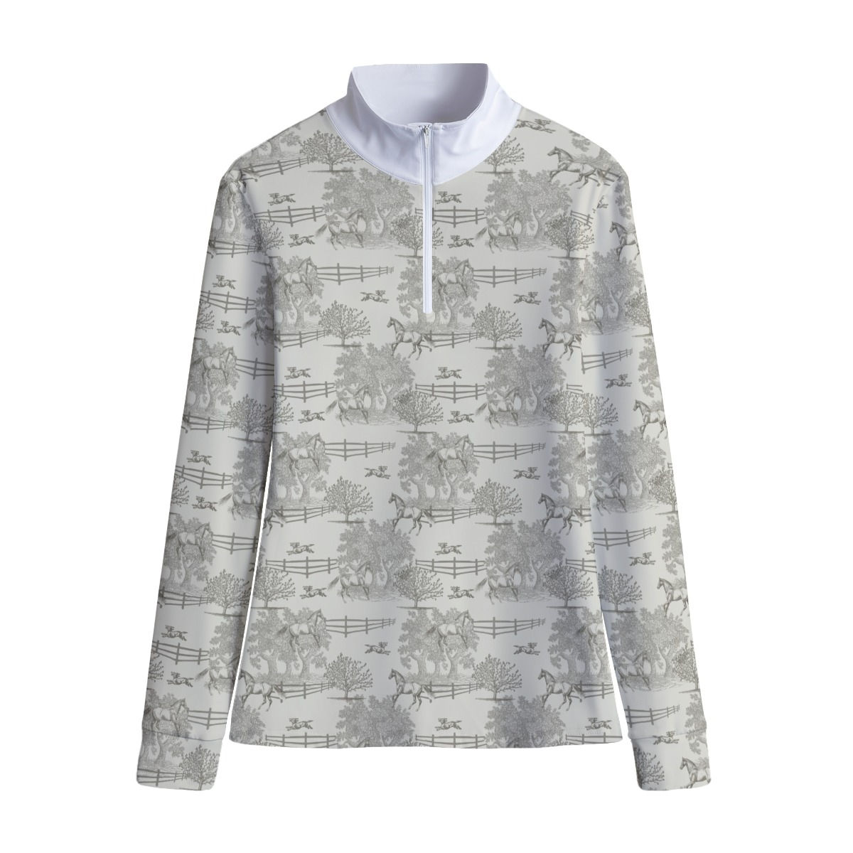 Women's Equestrian Toile 1/4 Zip Riding Shirt