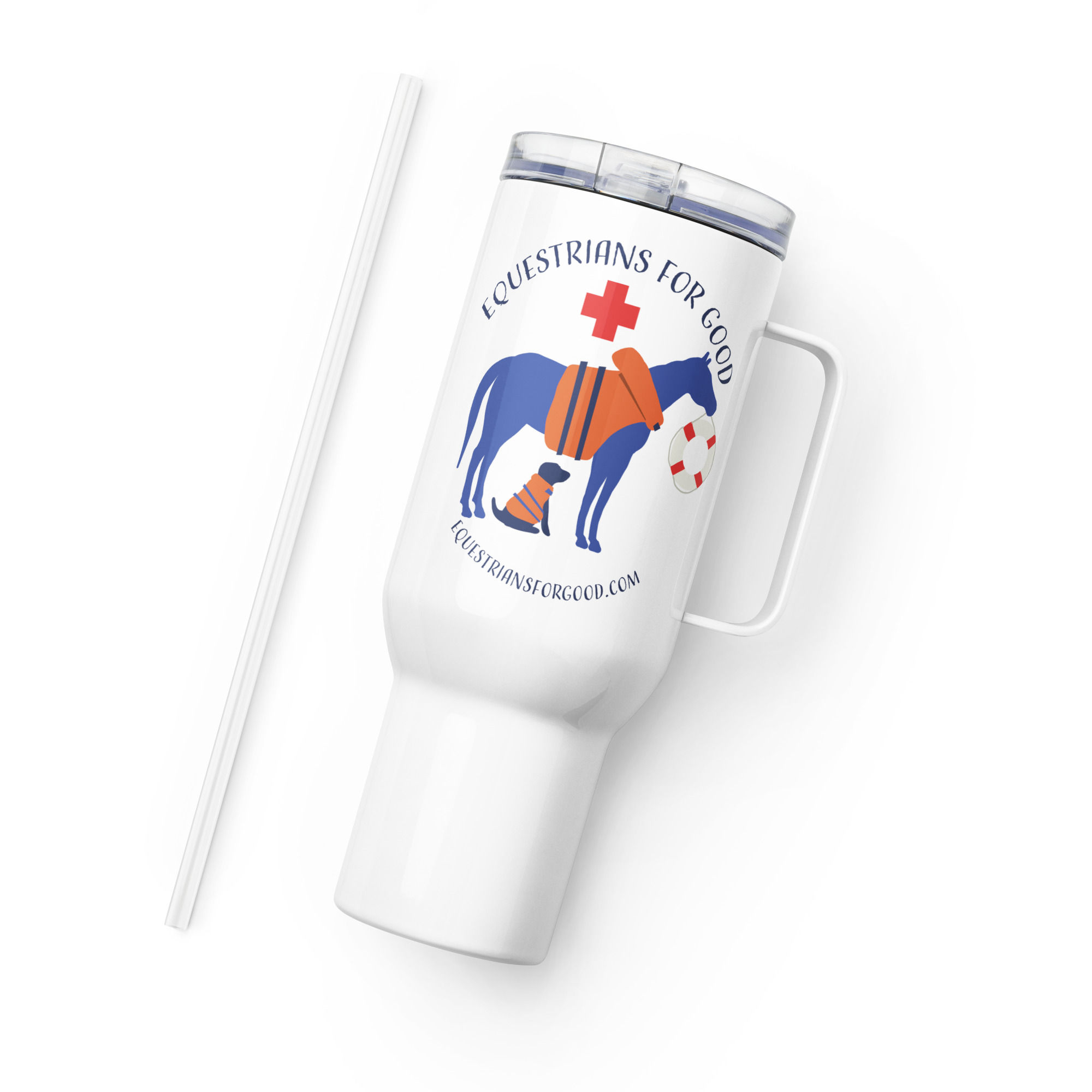 Travel mug with a handle