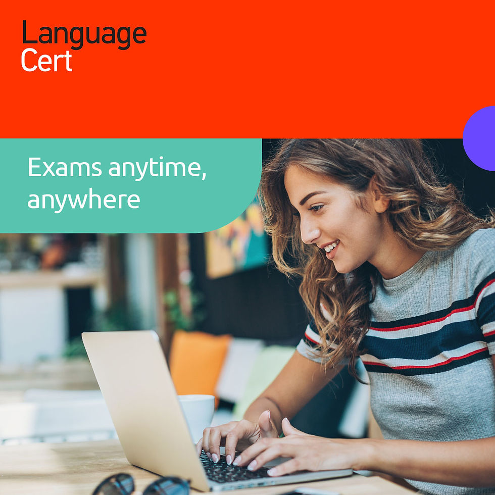 Girl registering LanguageCert exam online discount code
