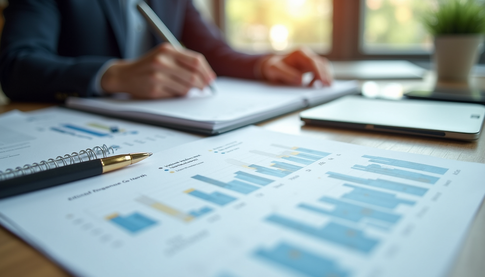 High angle view of a business consultant discussing growth plans with a client