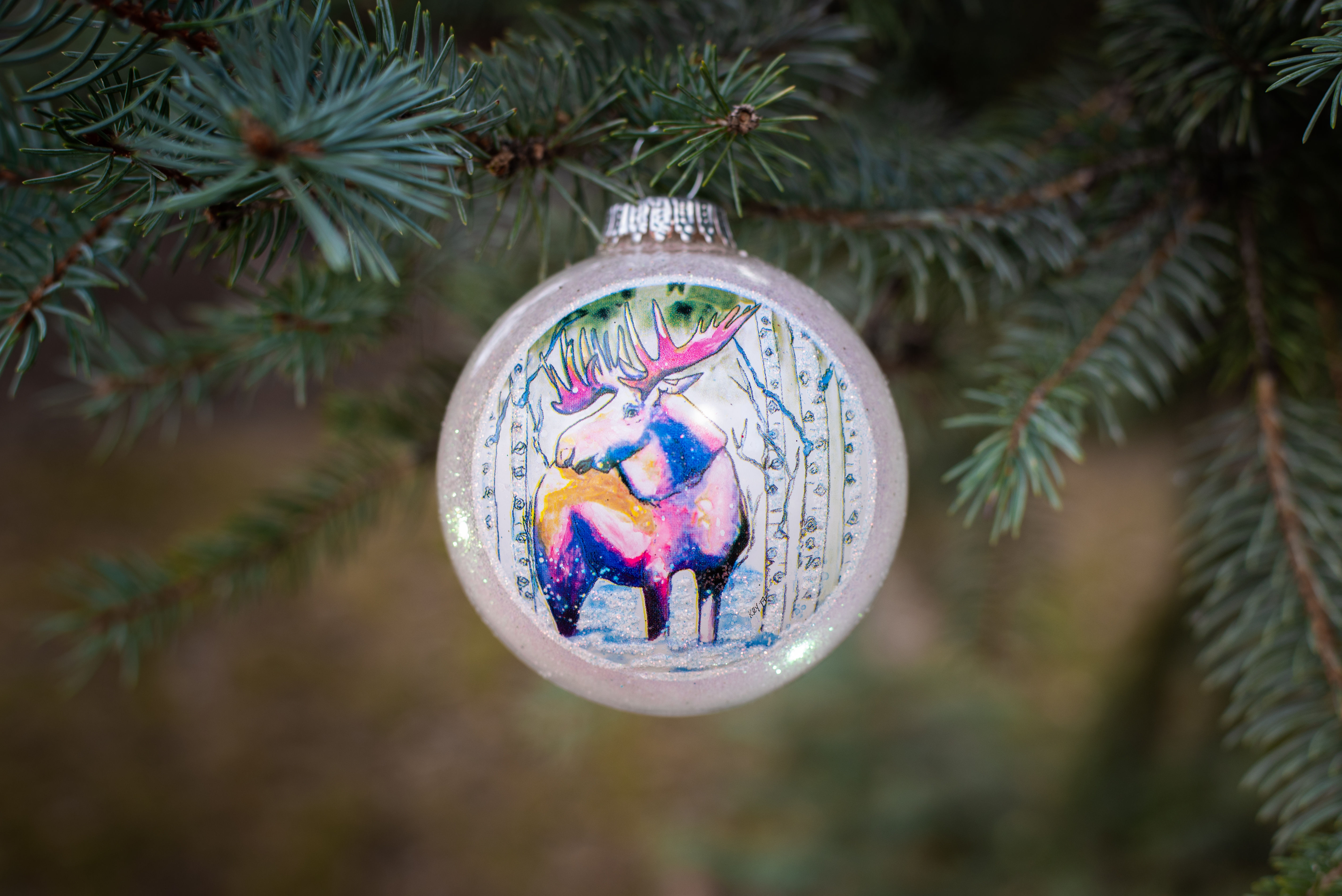 Moose Lips Glass Ornament