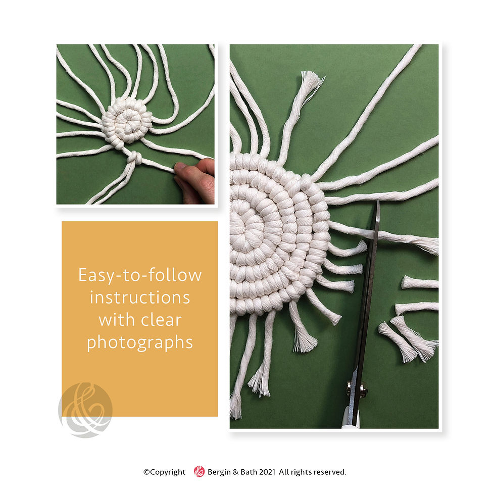 Thumbnail: Macrame Coaster tutorial. Printable PDF download. Full step-by-step instructions