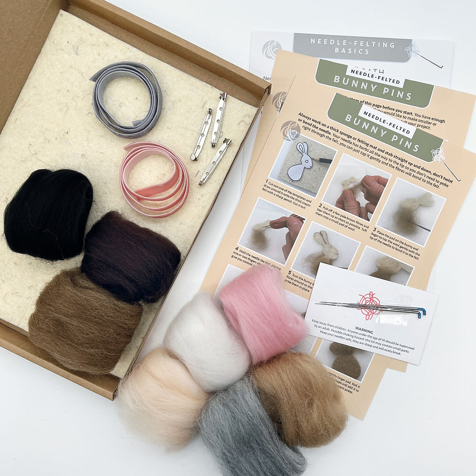 Thumbnail: Needle Felting Kit - Bunny Pins