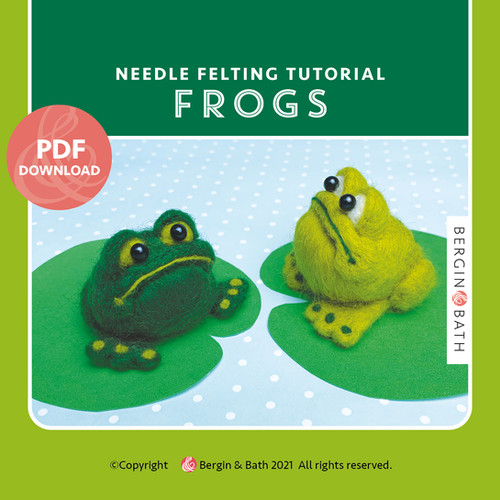 PDF File. Felted frogs. Needle felting tutorial. Instant download