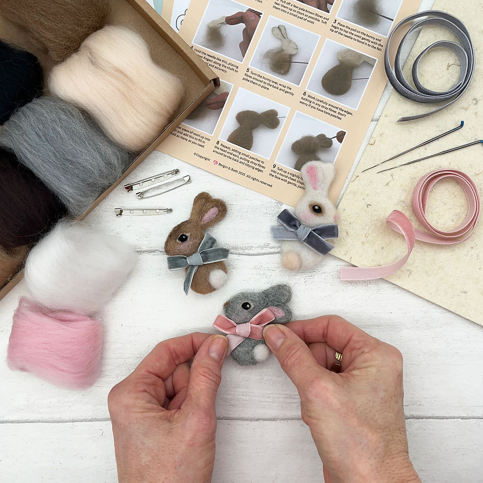 Thumbnail: Needle Felting Kit - Bunny Pins