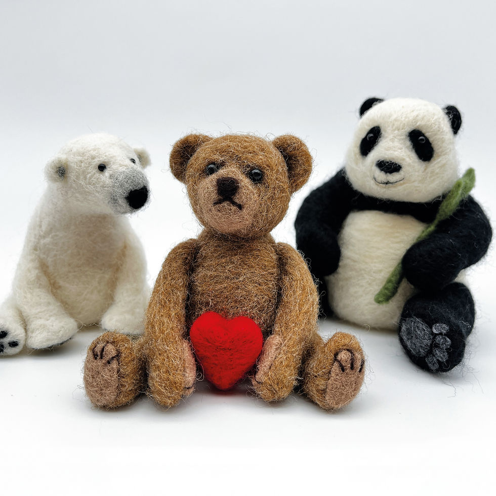 Thumbnail: Needle Felting Bumper Kit - Three Bears