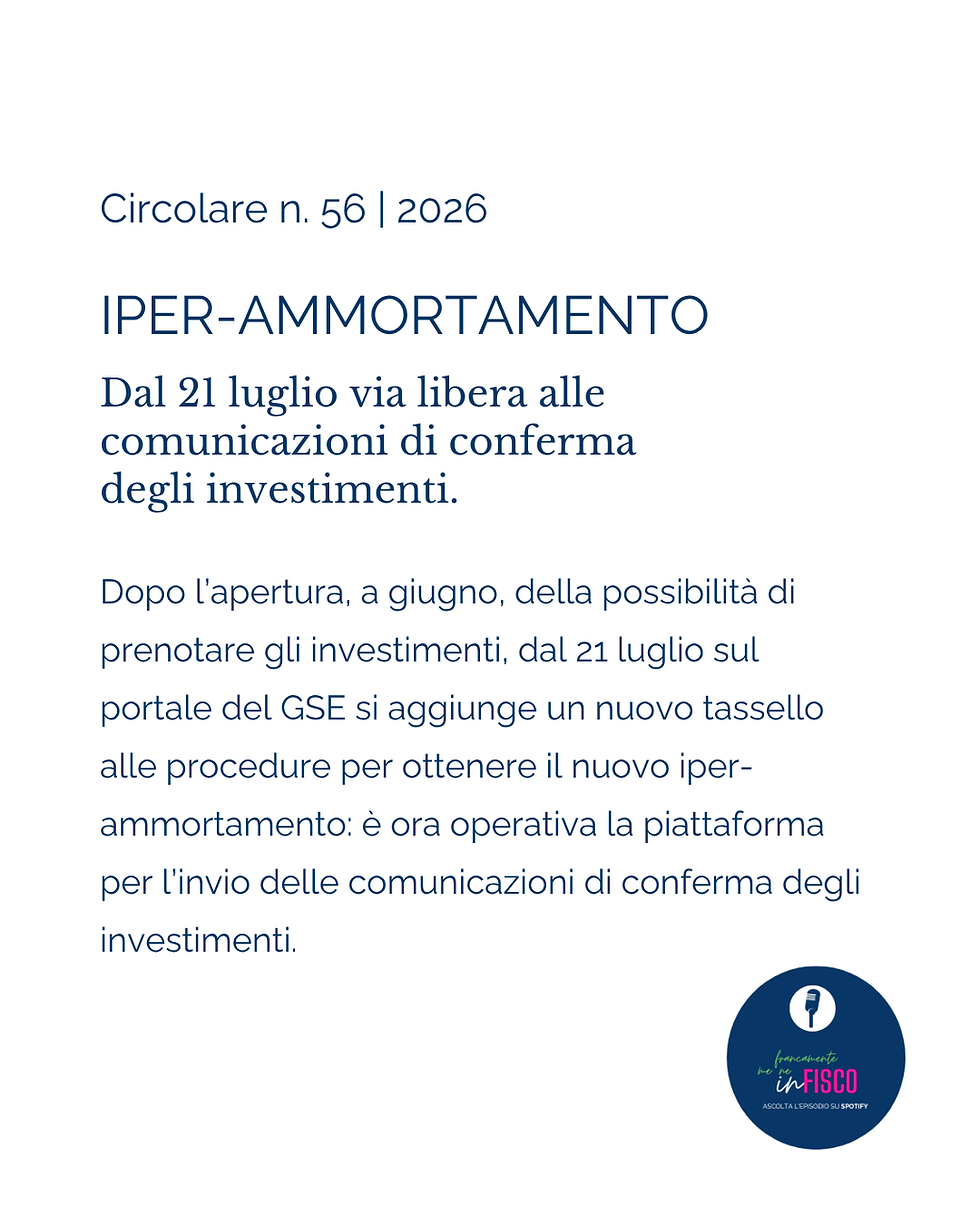 Iper-ammortamento – Dal 21 luglio via libera alle comunicazioni di conferma degli investimenti.