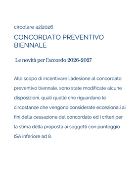 Concordato Preventivo Biennale – Le novità per l’accordo 2026-2027