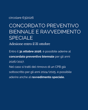 Concordato Preventivo Biennale e ravvedimento speciale – Adesione entro il 31 ottobre