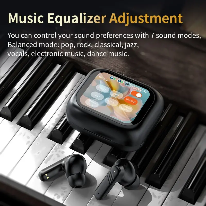 Thumbnail: Wireless Touch Control Earbuds with LCD Screen Multi-Language Microphone Headset