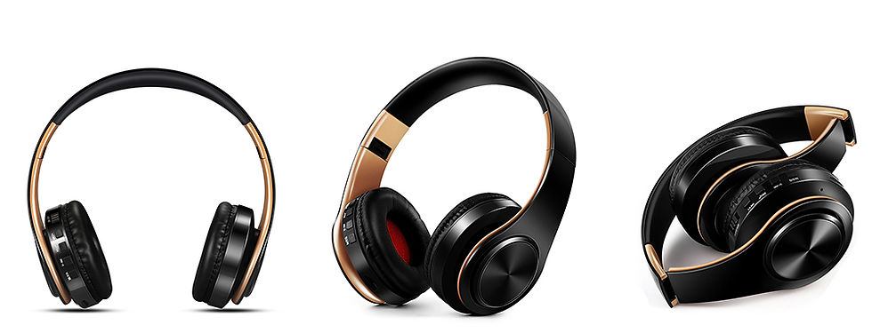Thumbnail: HIFI Stereo Earphones Bluetooth Headphone Music Headset FM and Support SD Card w