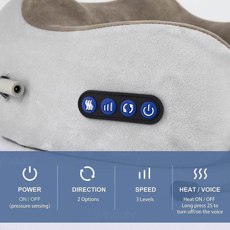 Thumbnail: Electric Neck Massager With Heat Vibration 3D Kneading Shiatsu Massage U Shaped 