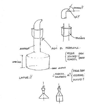 boceto de diseño industrial Rafael Marquina aceitera pieza
