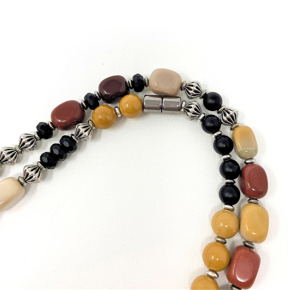 Thumbnail: Mookaite stones with black onyx necklace
