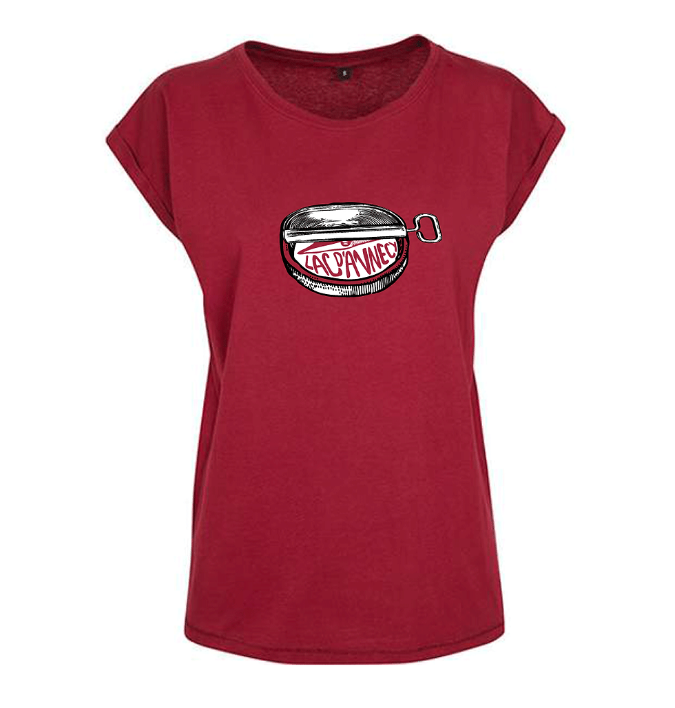Thumbnail: Tee-shirt pour Femme motif imprimé  boite de sardine contenant le lac d'Annecy, dédié imaginé et fabriqué par hot savoie