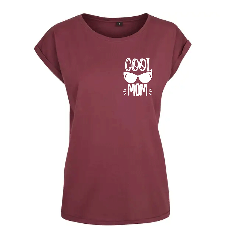 Thumbnail: Tee-shirt fête des mères "Cool Mom" bordeaux prune